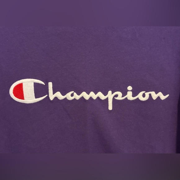 Men’s Purple Champion Embroidered Tee - Picture 2 of 3